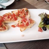 vegan starter brusheta at CAPO CACCIA ristorante. bar. in Sulingen