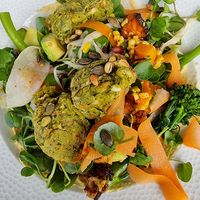 Nourish bowl with extra falafel at Kingfisher Chertsey in Chertsey