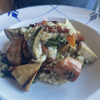 Aubergine rice bowl (a tiny bit of the huge portion!)  at Pau de Lume in Funchal