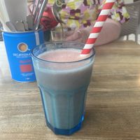 Banana and strawberry smoothie   at Kensington Creperie in South West London