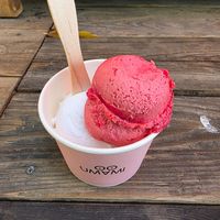 Coconut and raspberry at Umami in Almaty