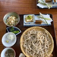 Vegan lunch set (reserved in advance) at Sobairo Chaya in Fukaura