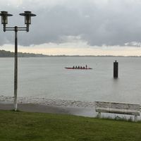 View on the Strelasund.  at Rockeria Stralsund in Stralsund