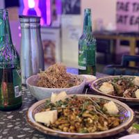 Centre back: vegan fried mushroom mountain  at Tae Tae Tae (태태태) in Busan