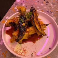 Crispy eggplant;  part of the vegan omakase for two   at Tae Tae Tae (태태태) in Busan