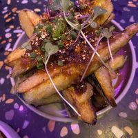 Eggplant chips with miso caramel   at Tae Tae Tae (태태태) in Busan