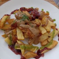 Heura con salsa al Whisky at Mocka Tomares in Tomares