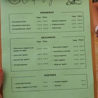 Vegan menu at Mocka Tomares in Tomares