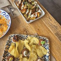 Croquettes and patatas bravas at Mocka Tomares in Tomares