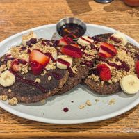 Vegan gluten-free pancakes at Morning Shift in Kennesaw