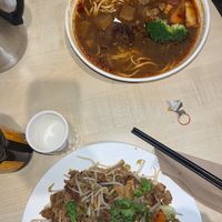 Braised Soup Noodles - best noodle soup I can remember eating (top) and Joyvegan Stir Fried Flat Rice Noodle - essentially Char Kway Teow (bottom)  at Joyve Cafe in Auckland