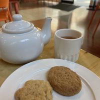 Rooibos tea and cookies  at Joyve Cafe in Auckland