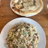 Fried rice (not the spicy one) and pan fry dumplings  at Joyve Cafe in Auckland