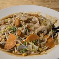 Noodles with gravy at Joyve Cafe in Auckland