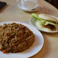 Fried rice and teriyaki bao bun at Joyve Cafe in Auckland