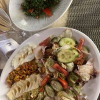 Platter with veg dips  at Mandarine Lebanese Restaurant in Hurghada