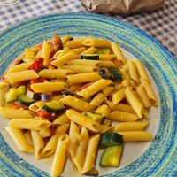 Pasta with vegetables, topped with lemon at Ristorante Trattoria Pizzeria Marsiglia - Maybe closed in Portoferraio