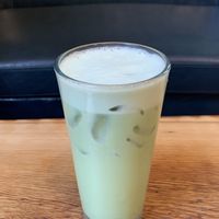 raspberry matcha with oat milk   at Tea Zaanti in Salt Lake City