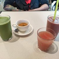 Go green & Berry nice smoothie & Fresh grapefruit juice at Franziska in Budapest