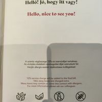 Menu at Franziska in Budapest