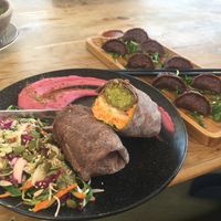 Falafel wraps and momos  at Bodhi Terrace - Maybe closed in Leh