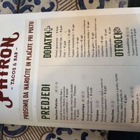 Menu  at Patrón Tacos & Bar in Ljubljana
