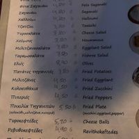 Vegan options are: hummus, eggplant salad, olives, French fries, fried Vegetables (always specify vegan) at Eftihia in Rhodes