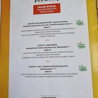 Current vegan menu - Oct 2025 at Pannónia Restaurant in Szombathely