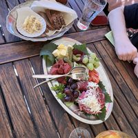 Vesperplattte mit selbstgemachtem Rote Bete Schinken sowie Nicolami  at Die Sonnenuhr in Zeltingen