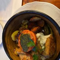Tender seitan and veggies at Die Sonnenuhr in Zeltingen