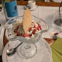 Spaghetti ice-cream at Die Sonnenuhr in Zeltingen