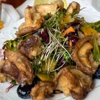 Sonnenuhr Salat with crispy shiitakes €8 + €7.5 at Die Sonnenuhr in Zeltingen