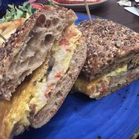 Vegan egg sandwich  at Carnegie Diner in New York City