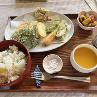 Mittagsmenü mit Tenpura  at Collaboration Cafeteria - コラボ食堂 in Ueda