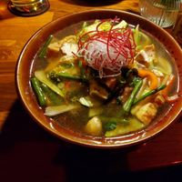 Udon (pikant) soup. Not pikant for me but very good. at Padme Hum  in Munich