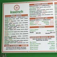 Kwench Juice Cafe menu - Raleigh location  at Kwench Juice Cafe in Raleigh