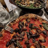 Norman salad without the cheese, plus rocket, pear and walnut salad at OWAP in Naples