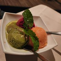 Papaya, Cranberry, and matcha sorbet at Tin Jo in San Jose