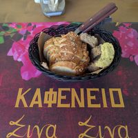 bread and Paximadi at Siga Siga in Crete