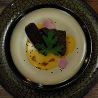 Black sesame pudding - tasted as good as it looks! at Shakahari Too in South Melbourne