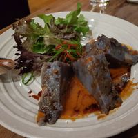 Blue butterfly pea taro cake at Shakahari Too in South Melbourne