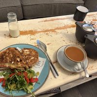 New Yorker with vegan pastrami & cheese  at Dudley and George's in Llandudno