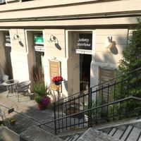 Outside (some places to sit) at Cesmina Bio in Prague