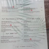 Menu  at Palmilla Bali in Ungasan