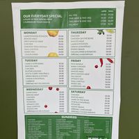 Menu   at Rice 'n' Three in Bolton