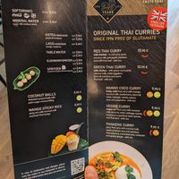 Menu - curries, drinks and desserts at Kaimug in Berlin