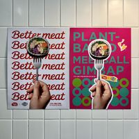 Posters promoting new vegan kimbap    at Fully Gimbap - 풀리김밥 in Seoul