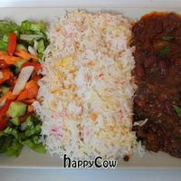 Dal Makhni with Basmati Rice + Salad at Bollywood Indian Vegetarian in Budapest