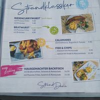 Speisekarte at Die Stranddüne in Scharbeutz