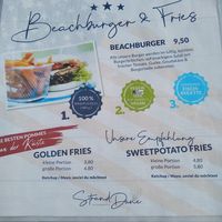Speisekarte at Die Stranddüne in Scharbeutz